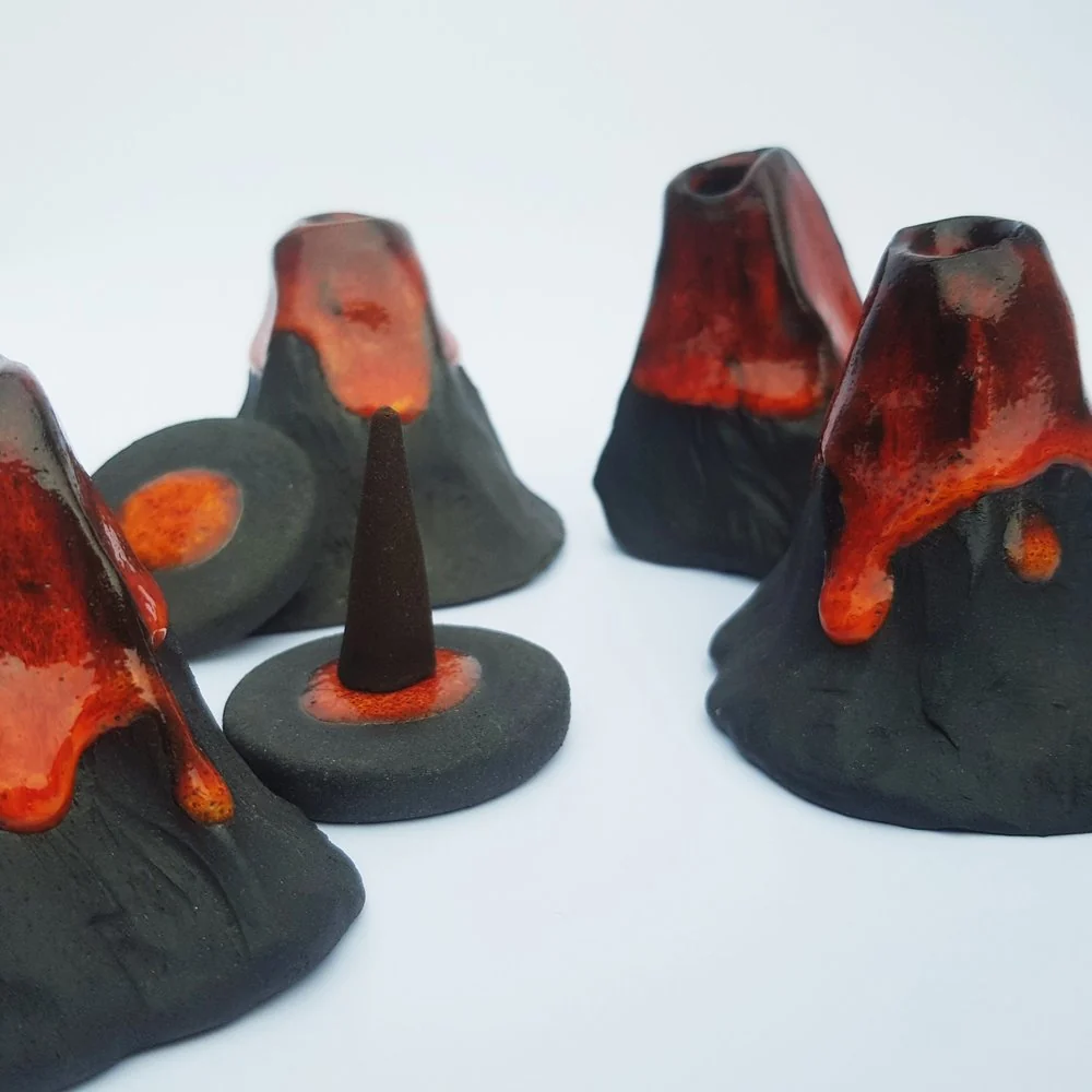 Lava Ceramics Volcano Incense Burner