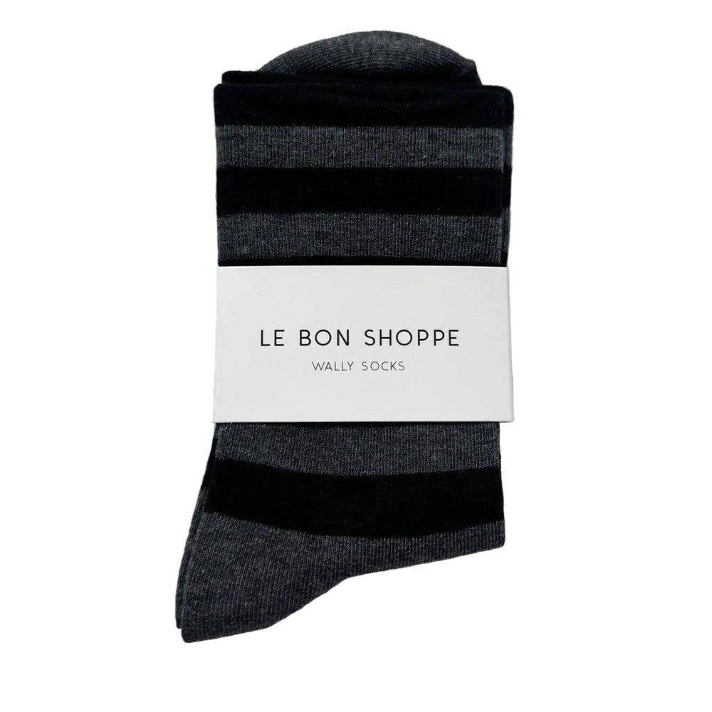Le Bon Shoppe Socks Wide Charcoal Stripe
