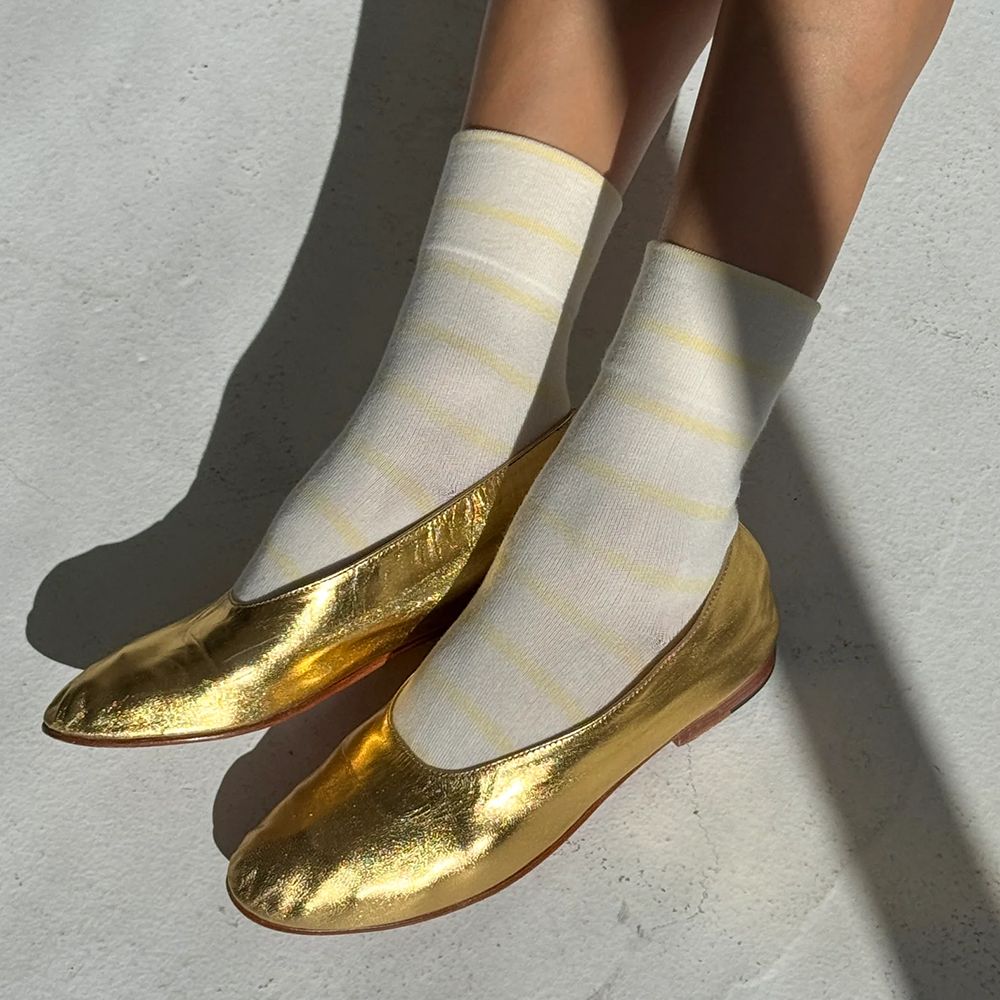 Le Bon Shoppe Wally Socks Lemon Stripe