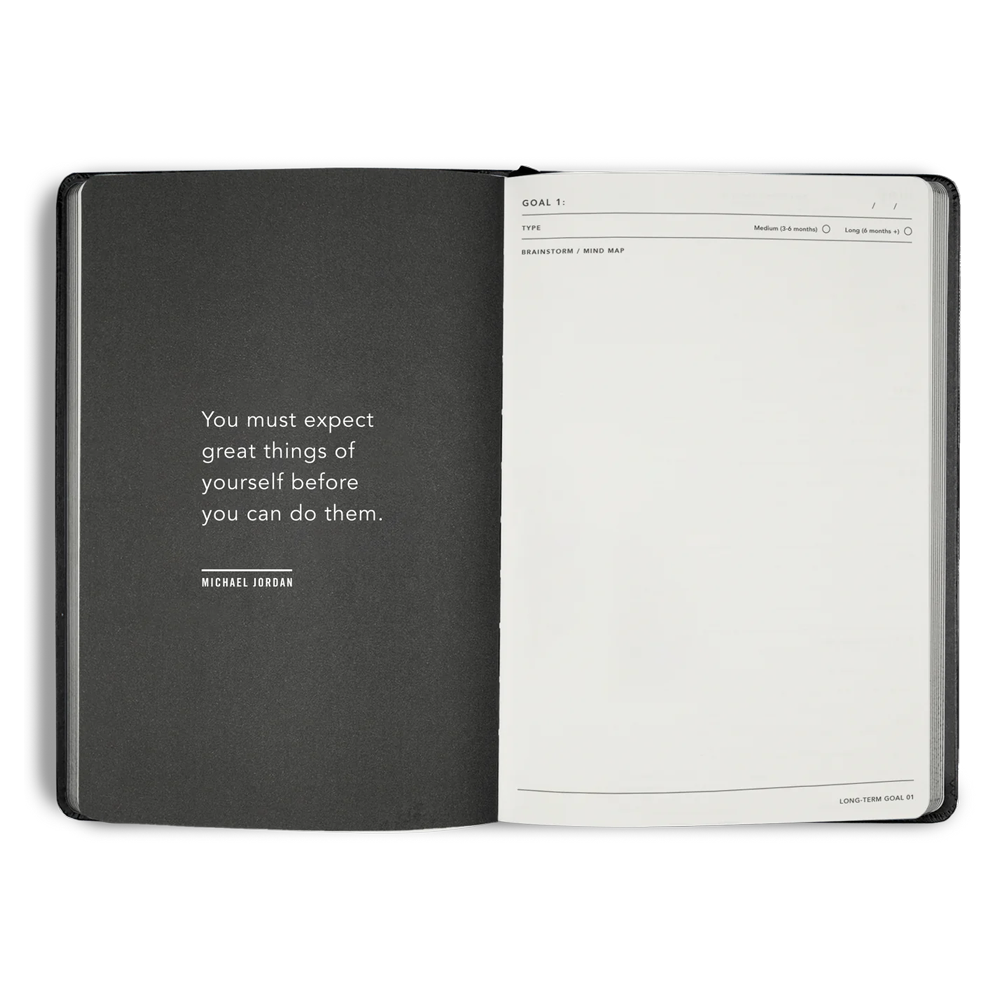 MiGoals 2025 Class Diary Weekly Notes A5 Soft Cover Black