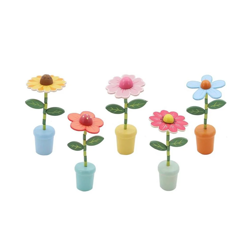 Push Puppet Wooden Flower Assorted
