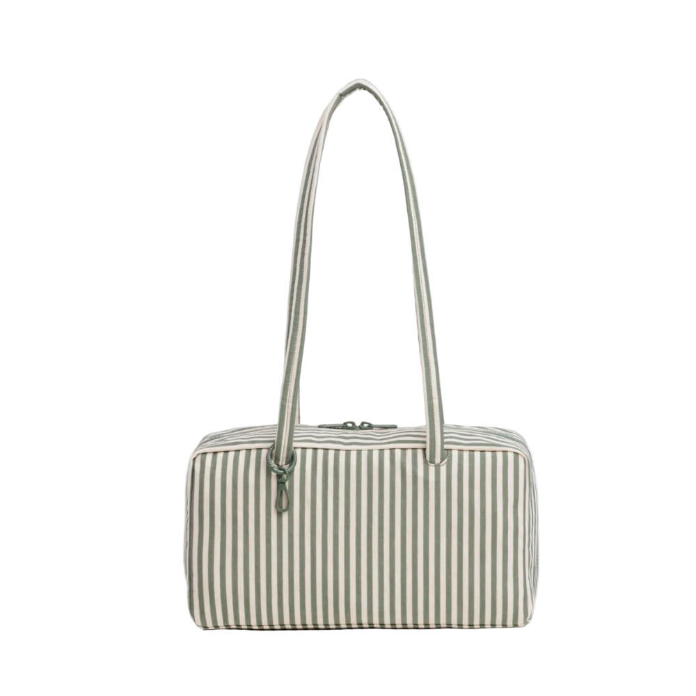 Baggu Nylon Bowler Bag Sage Stripe