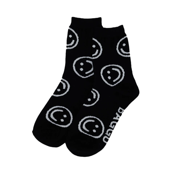 Baggu Crew Socks Black Happy