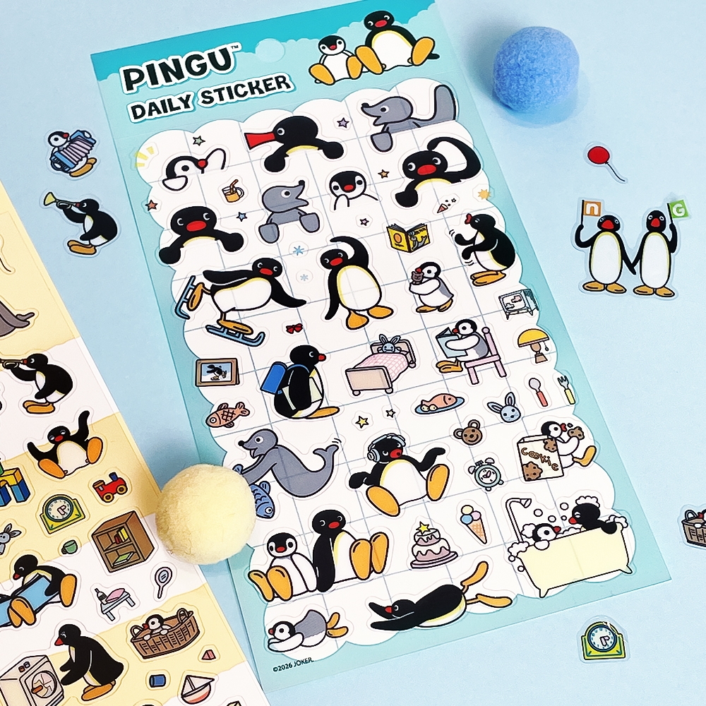 Pingu Daily Sticker Sheet Cute Diy Deco Planner Stickers Sky