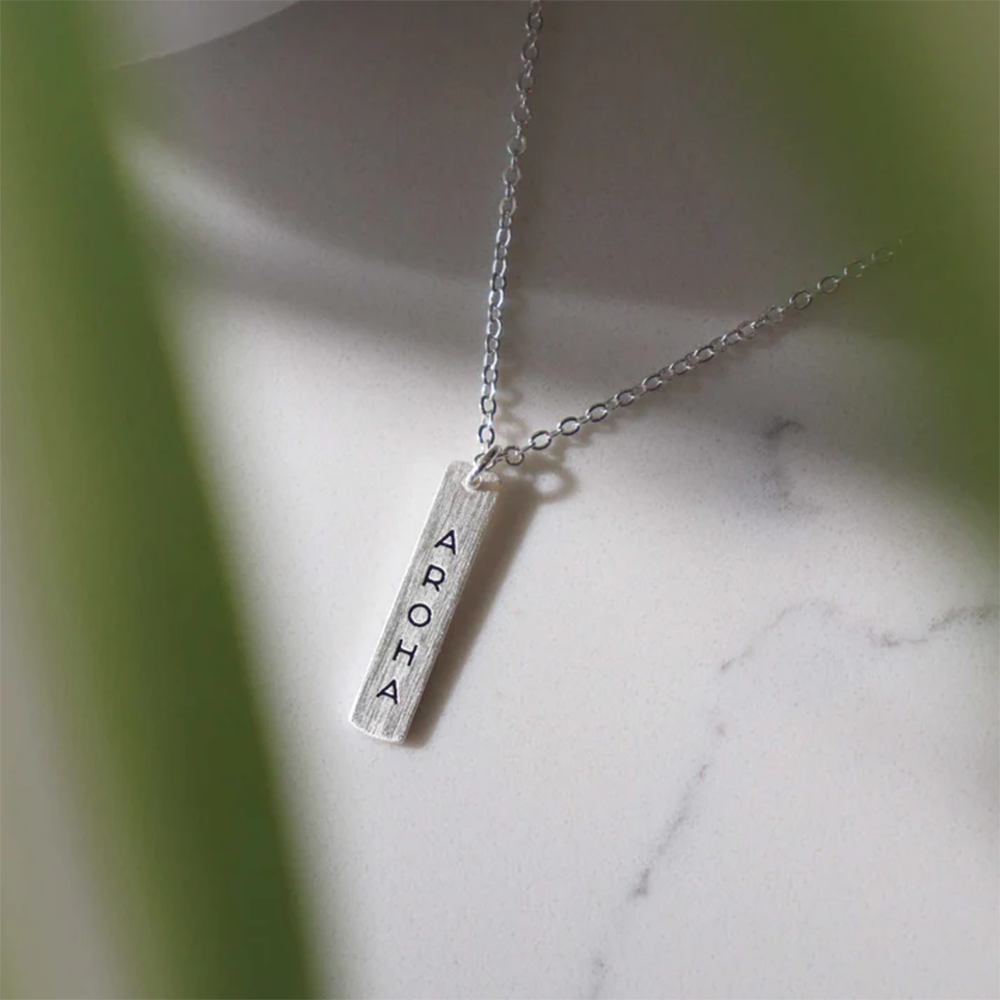 Little Taonga Necklace Te Reo Aroha Silver