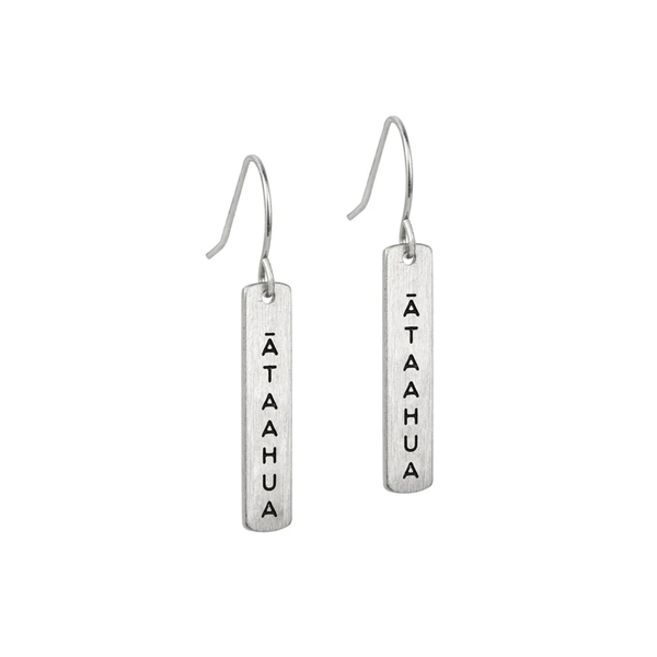 Little Taonga Earrings Te Reo Ātaahua Silver