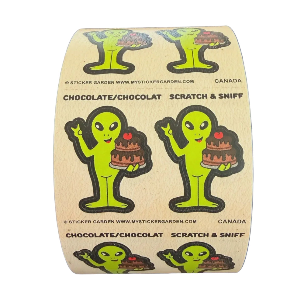 Sticker Garden Scratch and Sniff Teared Square Alien Chocolate
