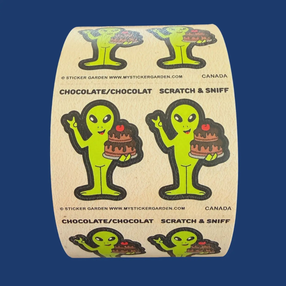 Sticker Garden Scratch and Sniff Teared Square Alien Chocolate
