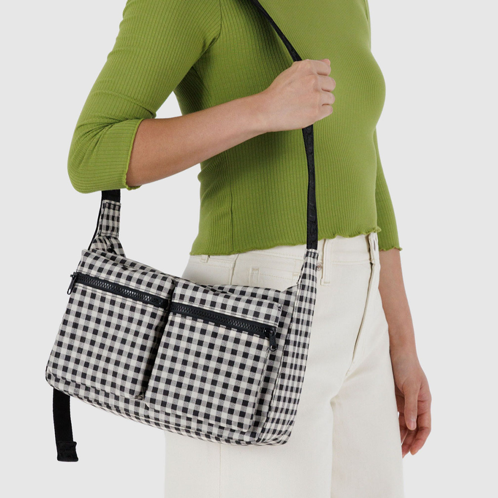 Baggu Medium Cargo Crossbody Black and White Gingham