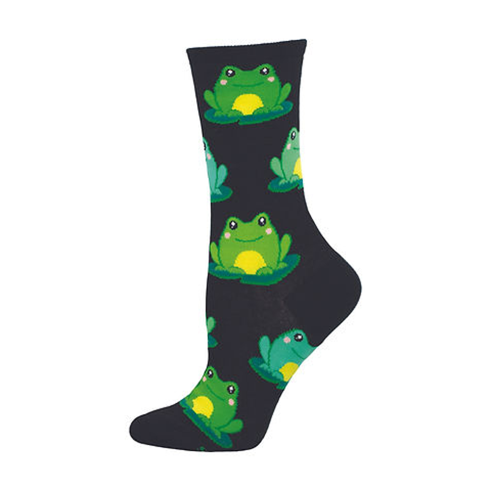 Socksmith Socks Womens Friendly Frogs Black
