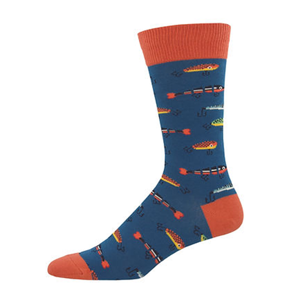 Socksmith Socks Mens Just Fishin Steel Blue