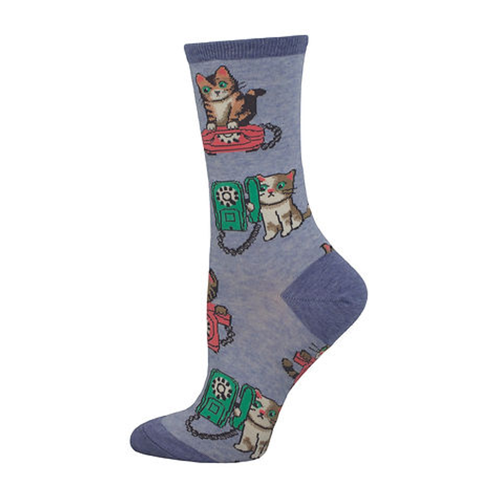 Socksmith Socks Womens Cat Calls Blue Heather