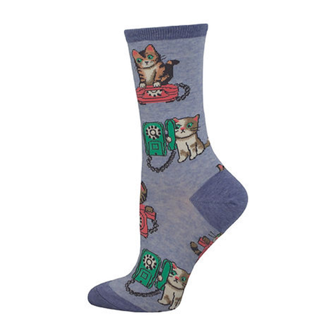 Socksmith Socks Womens Cat Calls Blue Heather