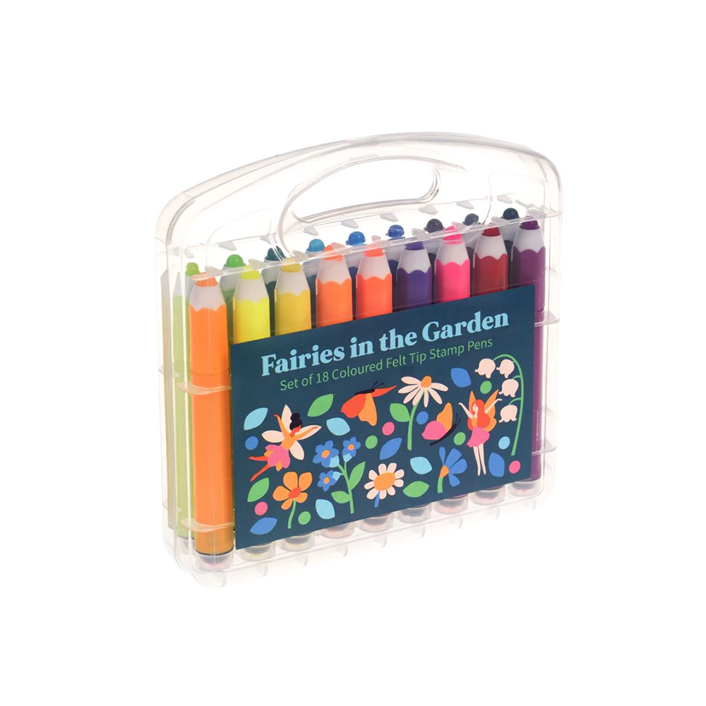 Rex Fairies In The Garden Set Of 18 Felt Tip Stamp Pens