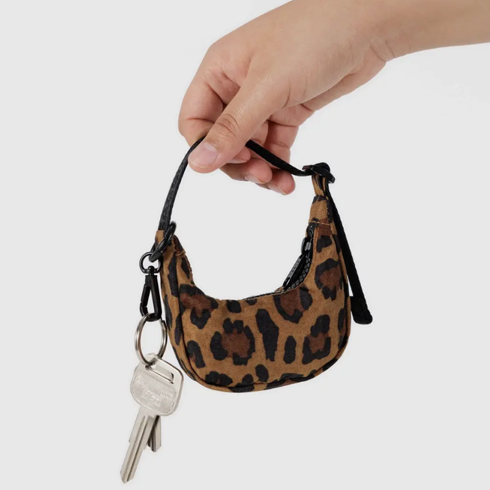Baggu Crescent Bag Charm  Leopard