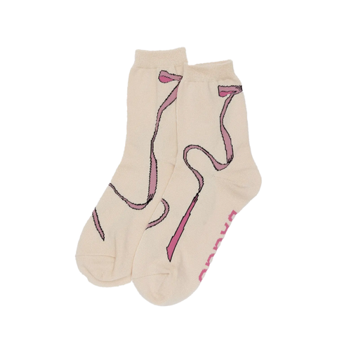 Baggu Crew Socks Pink Bow