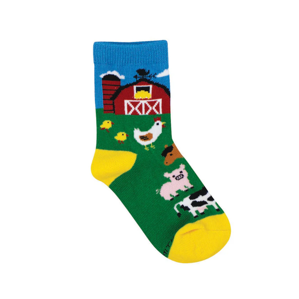 Socksmith Socks Kid's 4-7 year Barnyard Friends Green