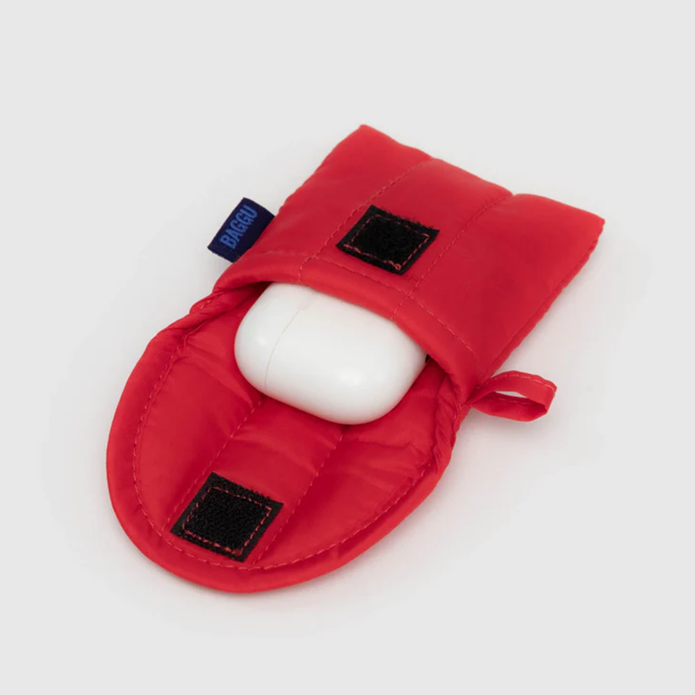 Baggu Puffy Earbuds Case Candy Apple