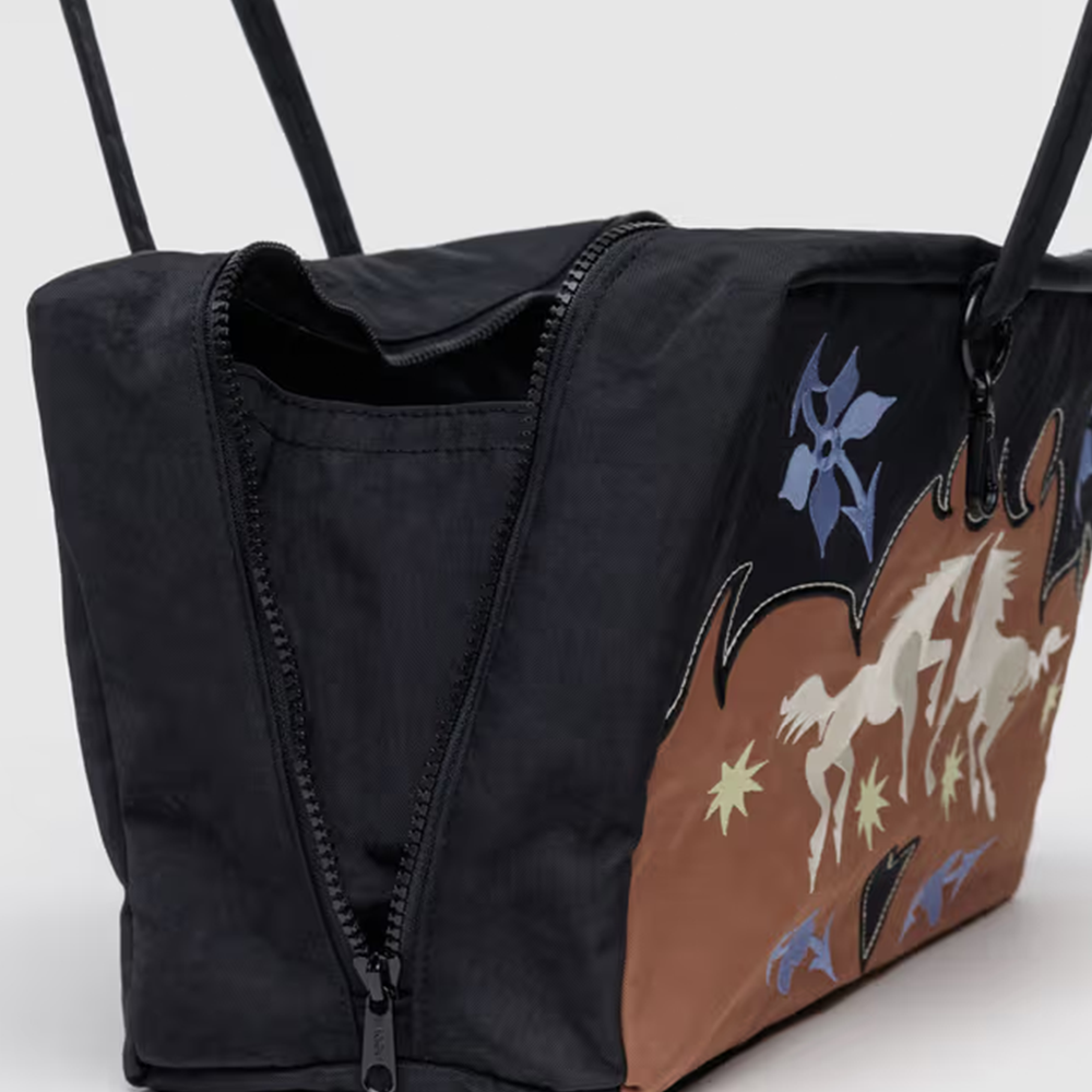 Baggu Medium Nylon Bowler Bag Western Appliqué