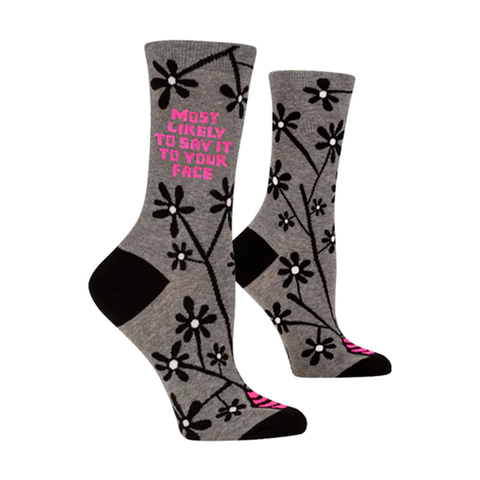 Blue Q Women's Socks Say it To Your Face