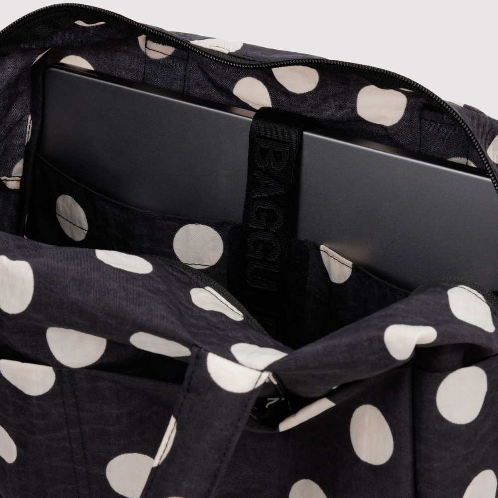 Baggu Everyday Cloud Bag Black and Cream Polka Dot