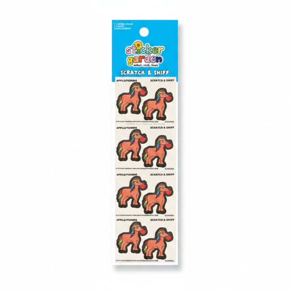 Sticker Garden Sheet Scratch and Sniff Horse Apple Scent
