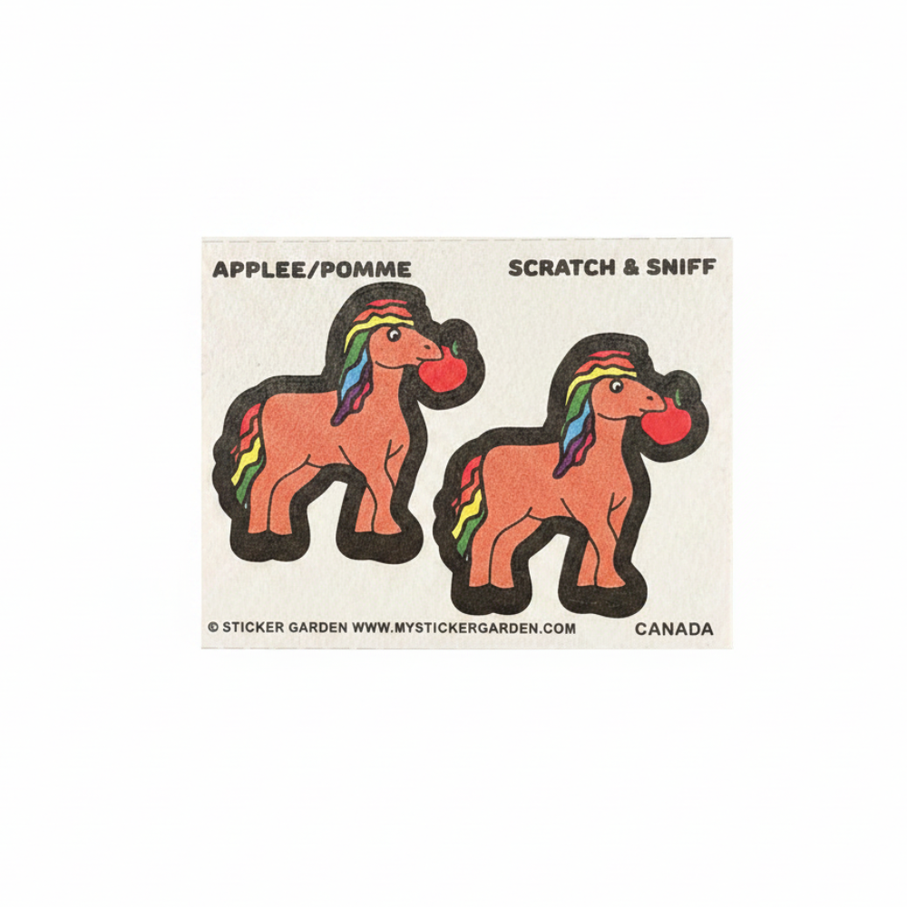 Sticker Garden Sheet Scratch and Sniff Horse Apple Scent