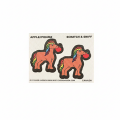 Sticker Garden Scratch and Sniff Teared Square Horse Apple