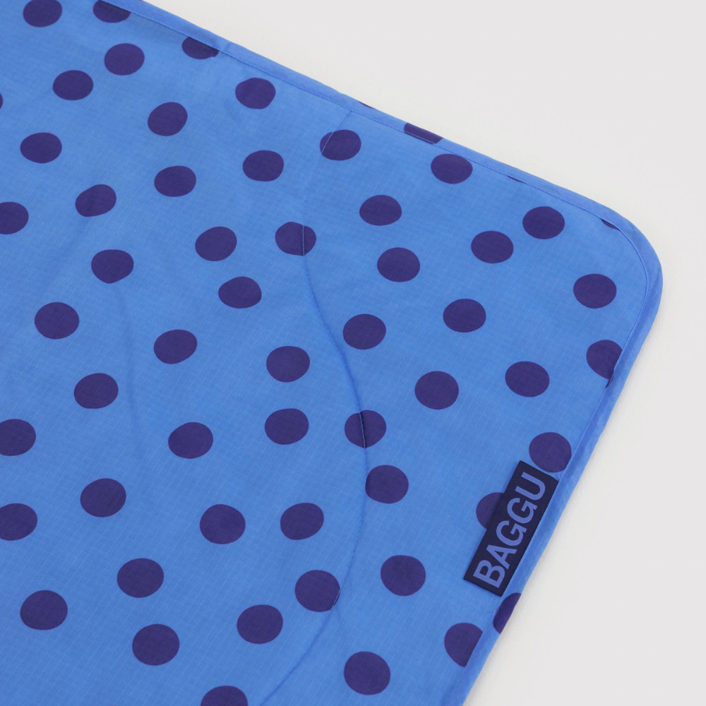 Baggu Puffy Picnic Blanket Blue Polka Dot