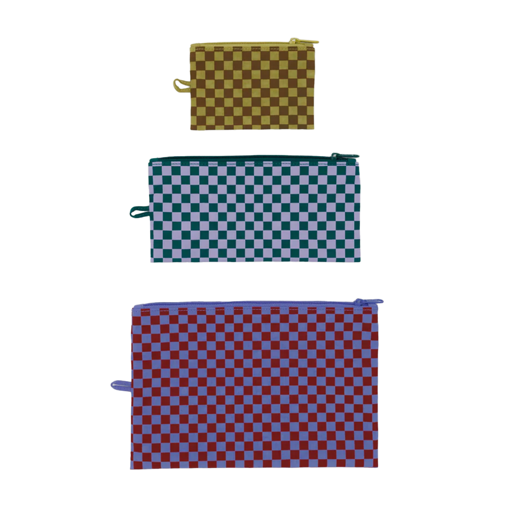 Baggu Flat Pouch Jewel Checks