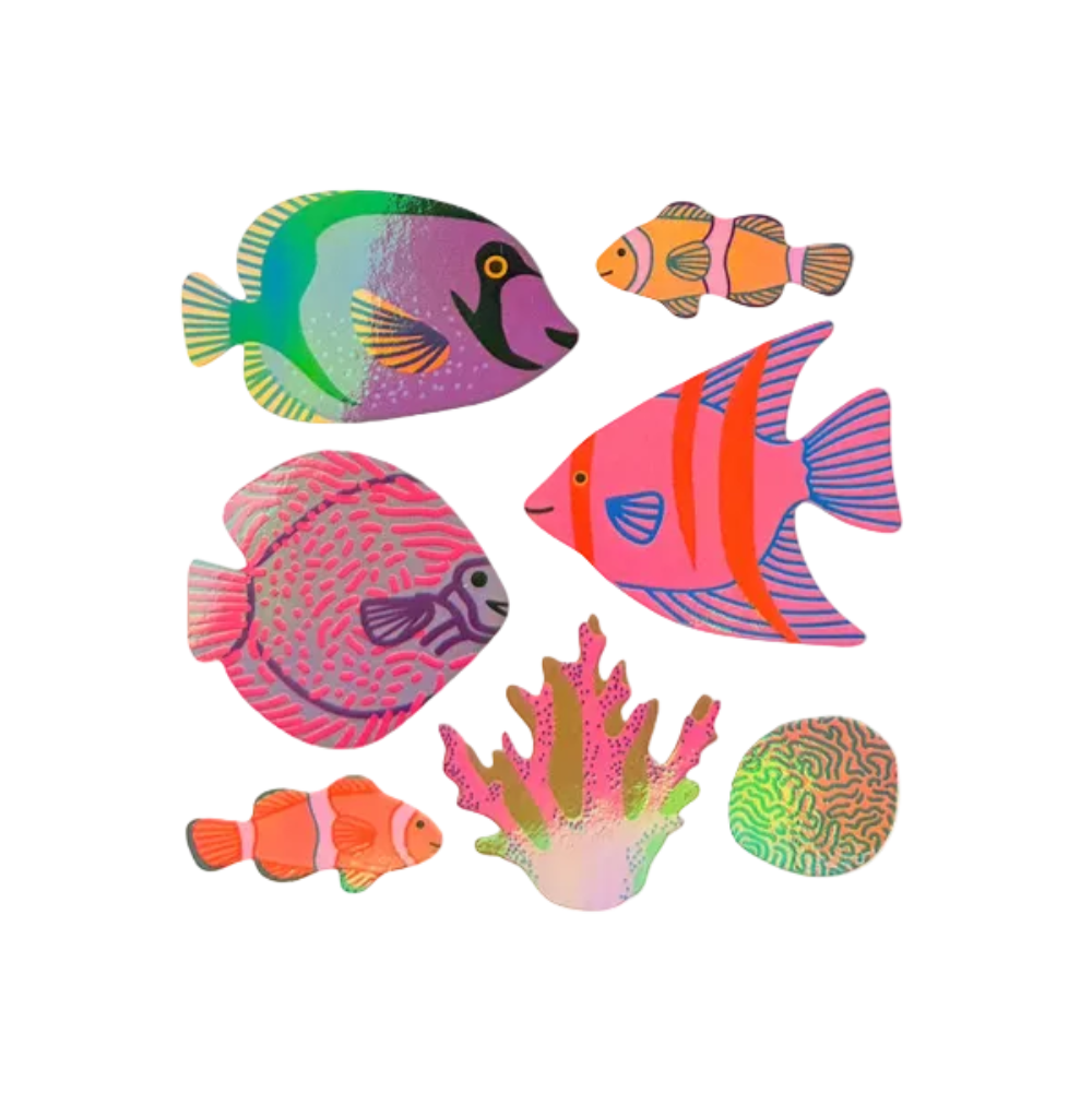 Sticker Garden Sheet Pearl Colourful Tropical Fish