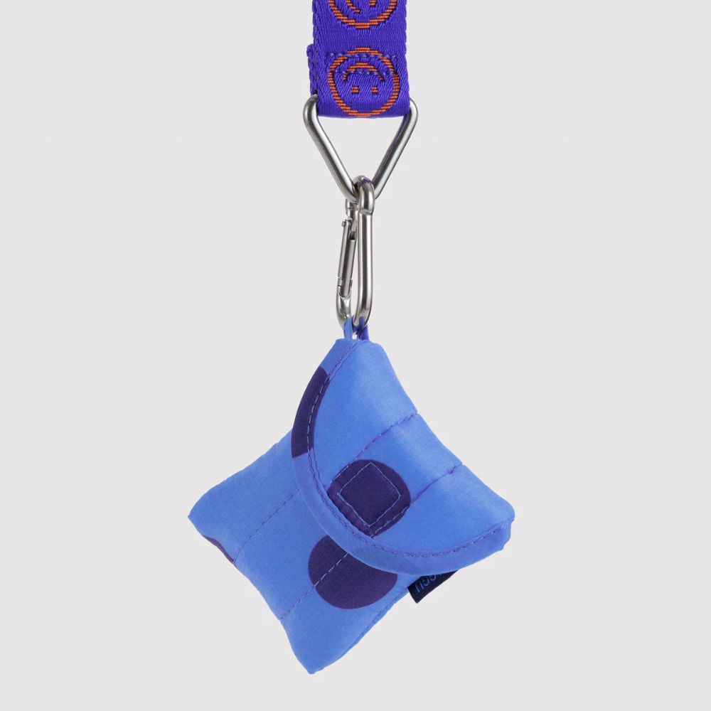Puffy Earbuds Case Blue Polka Dot