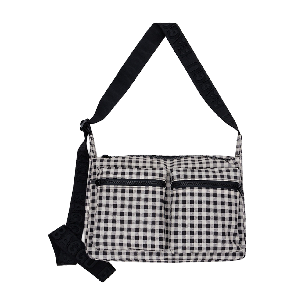 Baggu Medium Cargo Crossbody Black and White Gingham