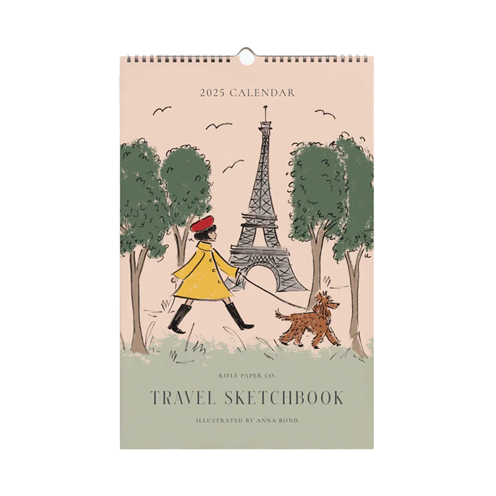 Rifle Paper Co 2025 Wall Calendar Travel Sketchbook