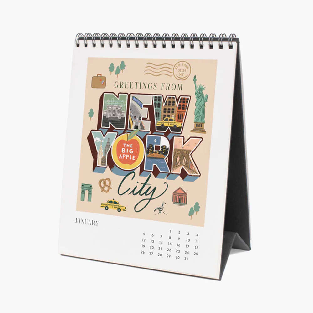 Rifle Paper Co 2025 Desk Calendar Greetings from Around The World