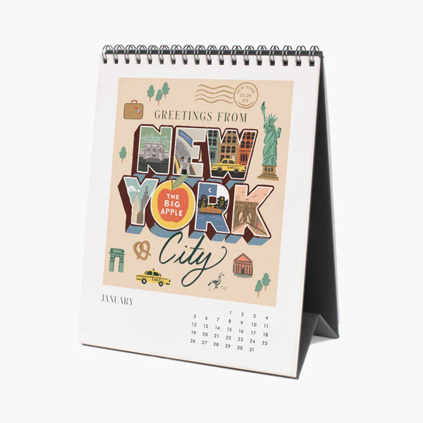 Rifle Paper Co 2025 Desk Calendar Greetings from Around The World