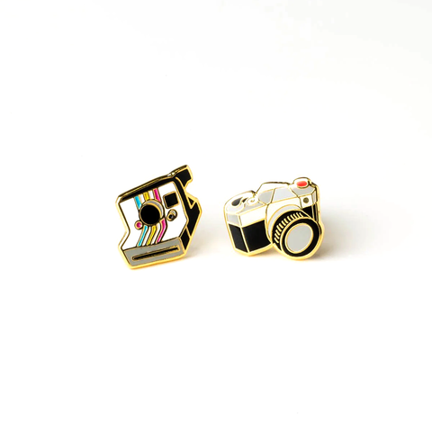 Yellow Owl Stud Earrings Cameras