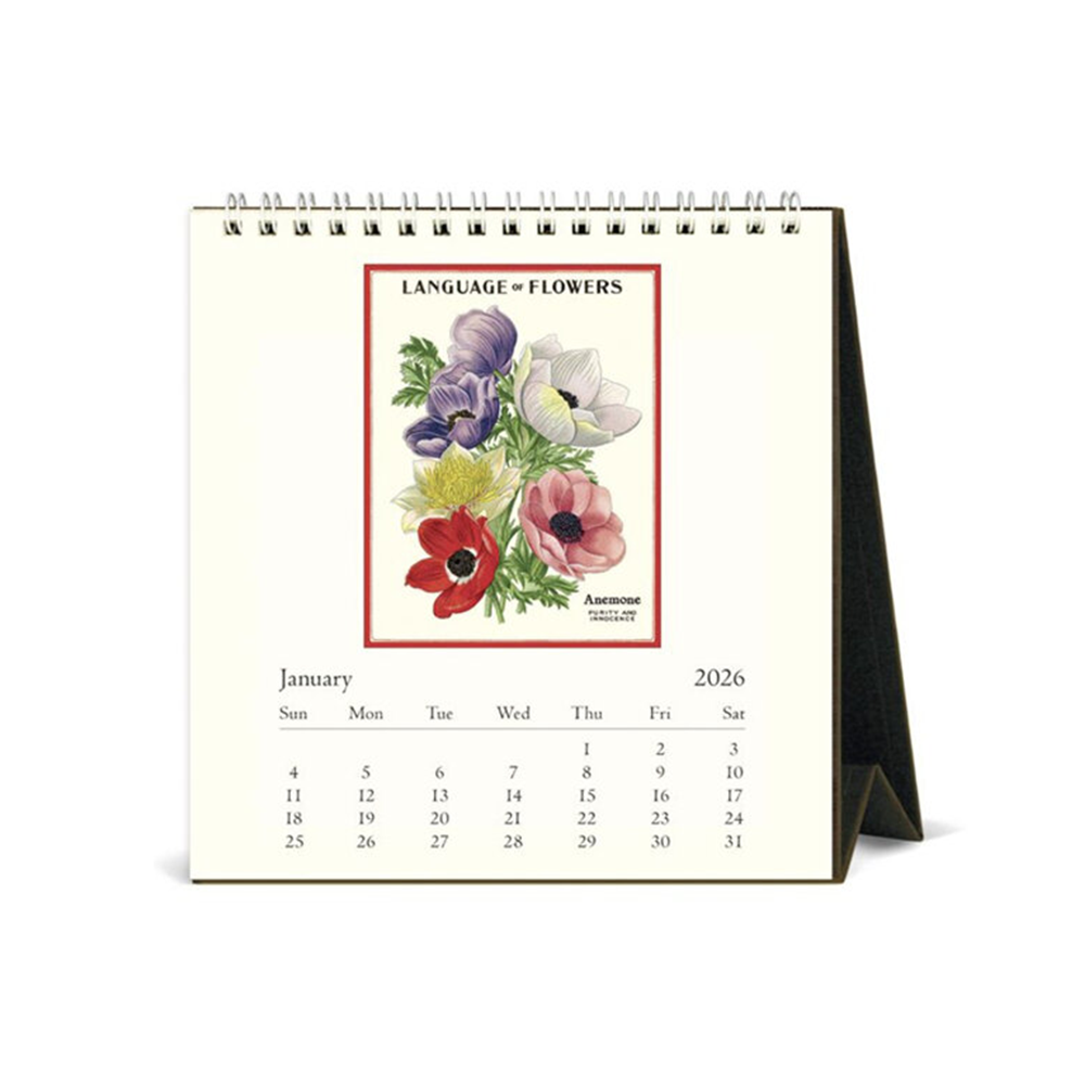 Cavallini 2026 Desk Calendar Language of Flowers