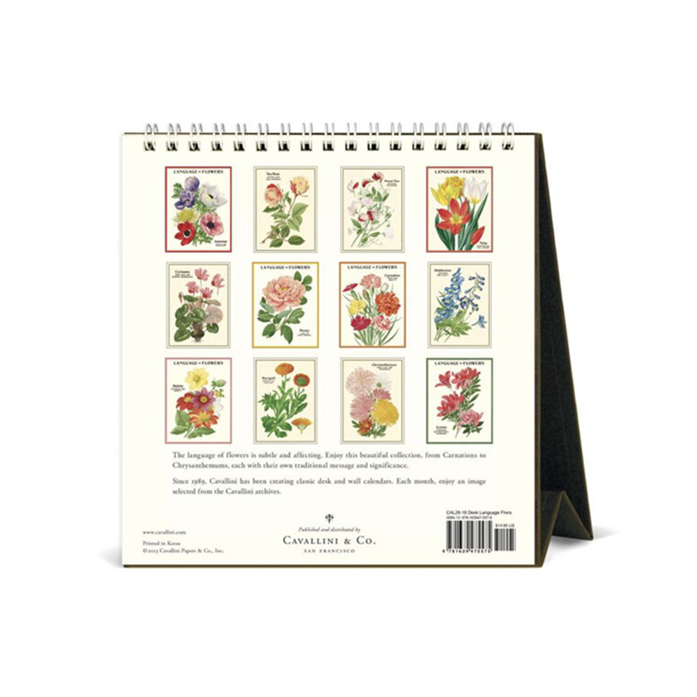 Cavallini 2026 Desk Calendar Language of Flowers