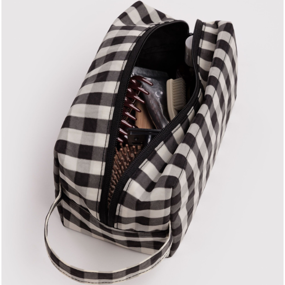Baggu Dopp Kit  Black and Cream Gingham