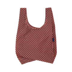 Baggu Standard Reusable Bag Pink Brown Check
