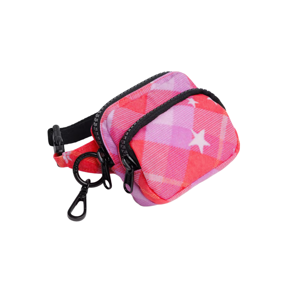 Baggu Fanny Pack Charm Pink Star Plaid