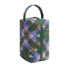 Baggu Dopp Kit Travel Bag Green Star Plaid