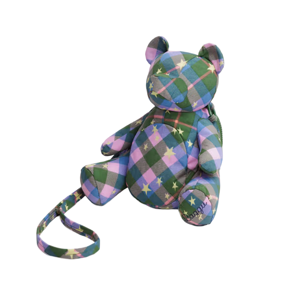 Baggu Bear Bag Green Star Plaid