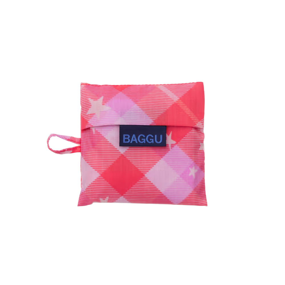 Baggu Baby Reusable Bag Pink Star Plaid