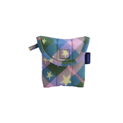 Baggu Puffy Earbuds Case Green Star Plaid