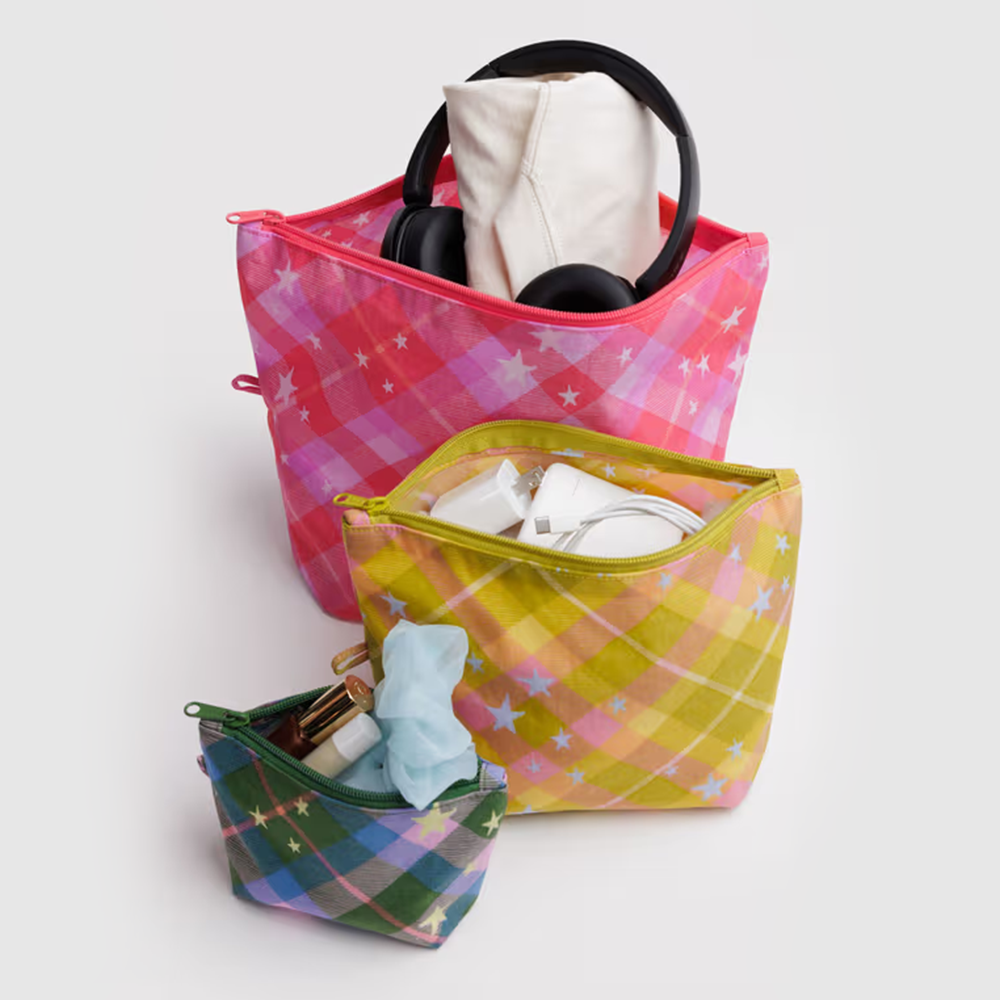 Baggu Go Pouch Star Plaid