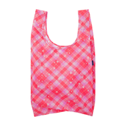 Baggu Big Reusable Bag Pink Star Plaid