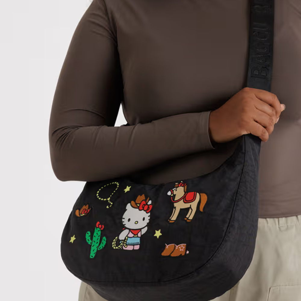 Baggu x Hello Kitty Medium Nylon Crescent Bag Embroidered Hello Kitty Western