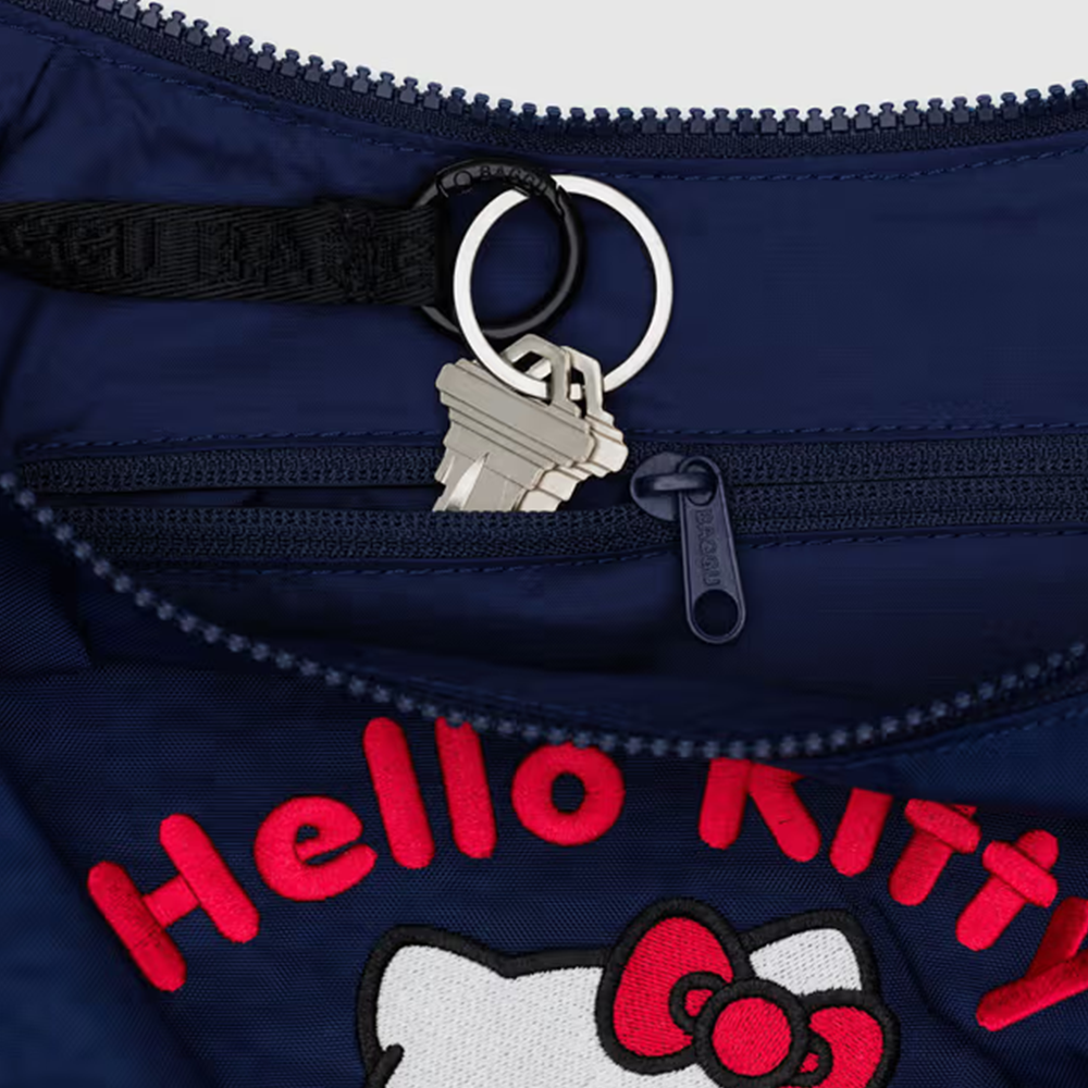 Baggu x Hello Kitty Medium Nylon Crescent Bag Embroidered Hello Kitty & Teddy